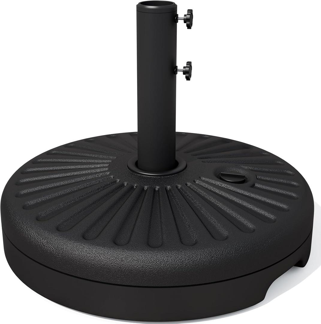 JEAREY 81.5lb Max Capacity Patio Umbrella Stand, Outdoor Umbrella Base Water Filled Stand, Heavy Duty Market Umbrella Holder for Patio, Deck, Poolside (Black)