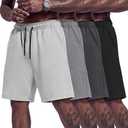 Sweetyweee 4 Pack Mens Athletic Shorts 9 Inch Inseam Gym Workout Drawstring Shorts Lightweight Casual Pants with Pockets Large