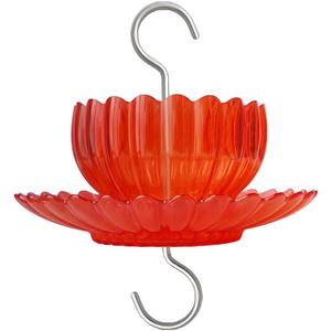 Ant Moat for Hummingbird Feeder - Freestyle 9 OZ Extra Large Capacity Insect Guard - Red Daisy Bowl & Dish