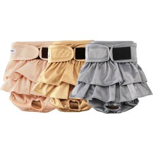 Reusable Dog Diapers Female Washable, Premium Doggie Diaper for Dogs, Pack of 3, Highly Absorbent Small Dog Diaper for Heat, Incontinence and Puppy Training(S)