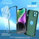 ORETECH for iPhone 14 Case, with [2 x Screen Protectors] [15 Ft Military Grade Drop Test] [Camera Protection] 360 Shockproof Slim Thin Phone Case for iPhone 14 Cover 6.1" - Green