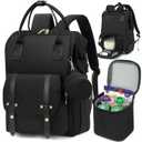 Breast Pump Backpack & Diaper Bag with Cooler, Fits Spectra S1 S2 Medela, Pumping Bag for Work, Fits 15.6" Laptop, 15 Pockets, Reinforced Zippers, Pacifier Case, Stroller Straps, Black (Classic Black)