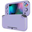 eXtremeRate PlayVital Light Violet Protective Grip Case for Nintendo Switch Lite, Hard Cover Protector for Nintendo Switch Lite - Screen Protector & Thumb Grips & Buttons Caps Stickers Included