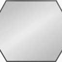 Kate and Laurel Rhodes Modern Hexagon Wall Mirror, 31" x 22", Black, Chic Geometric Wall Mirror