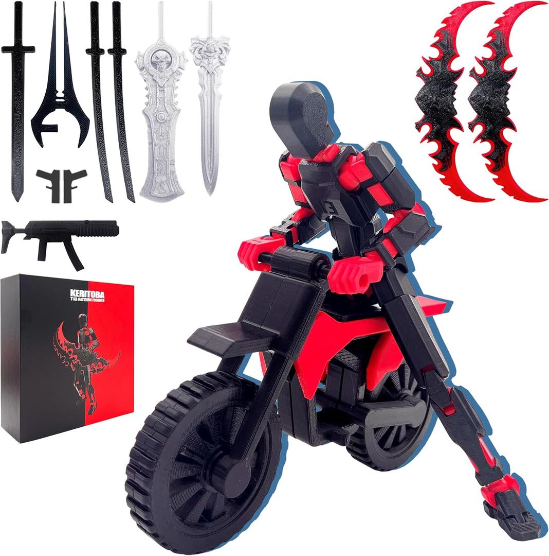 Assembly Completed T13 Action Figure Set,Dummy 13 3D Printed Toys,Titan 13 Action Figures,Premium Presents for Xmas,Birthdays,and Everyday Joy (Red)
