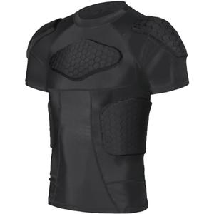 Mens Padded Compression Shirt Football Rib Protectors - Mens Padded Football Shirt with Pads Protective Gear Chest Rib Protectors for Baseball Basketball Paintball (X-Large)