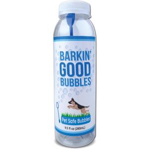 Barkin Good Bubbles Dog Toy, 9.5 fl oz Natural Plant-Based Bacon-Scented Bubble Solution, Great for Indoor & Outdoor Play, Blue