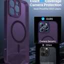 Magnetic for iPhone 16 Pro Case,Upgraded [Full Camera Protection][Compatible with Magsafe][Mil-Grade Drop Protection] Shockproof Slim Translucent Matte Phone Case for iPhone 16 Pro,Deep Purple