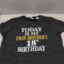 Today Is My Twin Brother's 18th Birthday Party 18 Years Old T-Shirt Small