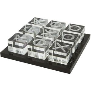 Modern Tic Tac Toe for Home Decoration Acrylic XO with Black Base Decorative Tic Tac Toe Table Top Decoration Coffee Table Decor X/O Board (Clear XO, Black Base)