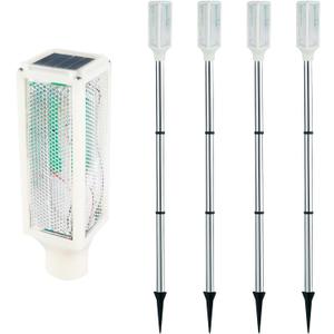 Aolyty Solar Lights Outdoor, Waterproof Driveway Markers Reflective, Warning Flash Light with 2 Lighting Modes, LED Solar Light 4 Pack for Parking Lots, Yard, Sidewalk, Stop Sign, 30 Inches (White)