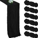 6 Pack Black Cheesecloth Table Runner 10FT Boho Cheese Cloth Table Runner Gauze Fabric 120 Inch Rustic for Wedding Birthday Party Baby Shower Holiday Home Decorations