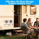 4 Pack Foldable RV Shoe Rack- Aluminum Wall Shoe Organizer for RV & Camper, Ultimate Rv Shoe Storage Solution, Efficient Space-Saving Shoes Holder for Footwears, Essential Travel Trailer Organizer