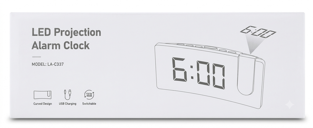 New LED Digital Projection Alarm Clock With USB Charging