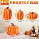 4 Pcs Fall Pumpkin Decor White and Yellow Pumpkins for Decorating Harvest Fake Resin Pumpkins Figurines Table Centerpieces for Halloween Thanksgiving Home Decorations Indoor and Outdoor