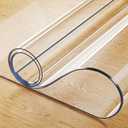 Clear Desk Mat 42 x 90 Inch, 1.5mm Thick Clear Table Protector, Protector for Dining Room Table, Waterproof Vinyl Tablecloth Pad Mat for Kitchen, Dresser, Writing Desk