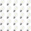 Minetom 25 Pack S14 LED 0.6W Replacement Light Bulbs, Outdoor String Light Bulbs Equivalent to 11W Incandescent Bulb, Shatterproof Edison Vintage Bulbs, 2700K, Warm White, Dimmable, E26 Base