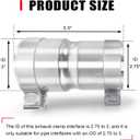 Stainless Steel 2.75 to 3 Inch Exhaust Adapter, 2.75" ID to 3" ID Exhaust Reducer Connector Pipe with Clamp