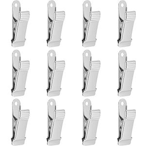 Metal Silver Mini Clamps, 12Pcs Mini Alligator Clips Spring Clamp 0.7 Inch Crocodile Alligator Clip for Home, Office, Clothes, Photos, Curtains, Wires, Photos, and Snacks Paper