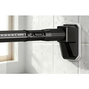 FADOTY Tension Curtain Rods No Drilling, Extra Long Tension Rod 41-122 Inch, Heavy Duty Shower Curtain Rod for Outdoor Patio Bathroom Windows Room Divider, Adjustable, Anti-Slip, No Rust, Black