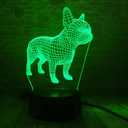 French Bulldog Night Light 3D Illusion Table Lamp Puppy Dog 7 Changing Color Toys Birthday Christmas Gifts for Kids Boys Girls Home Bed Room Decor