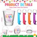 50 Set Easter Baby Shower Party Favors for Guests ''A Sweet Little Bunny Is on The Way'' Acrylic Shot Glasses Keychains Bottle Openers Thank You Cards Organza Gift Bags for Baby Shower Guests Souvenir