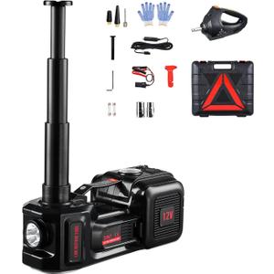 VEVOR Electric Car Jack, 5 Tons /11000 lbs, Scissor Jack with Built-in Inflator, 12V Tire Change Replacement with Impact Wrench & LED Light, Portable Jack kit for Sedan, SUV, Truck