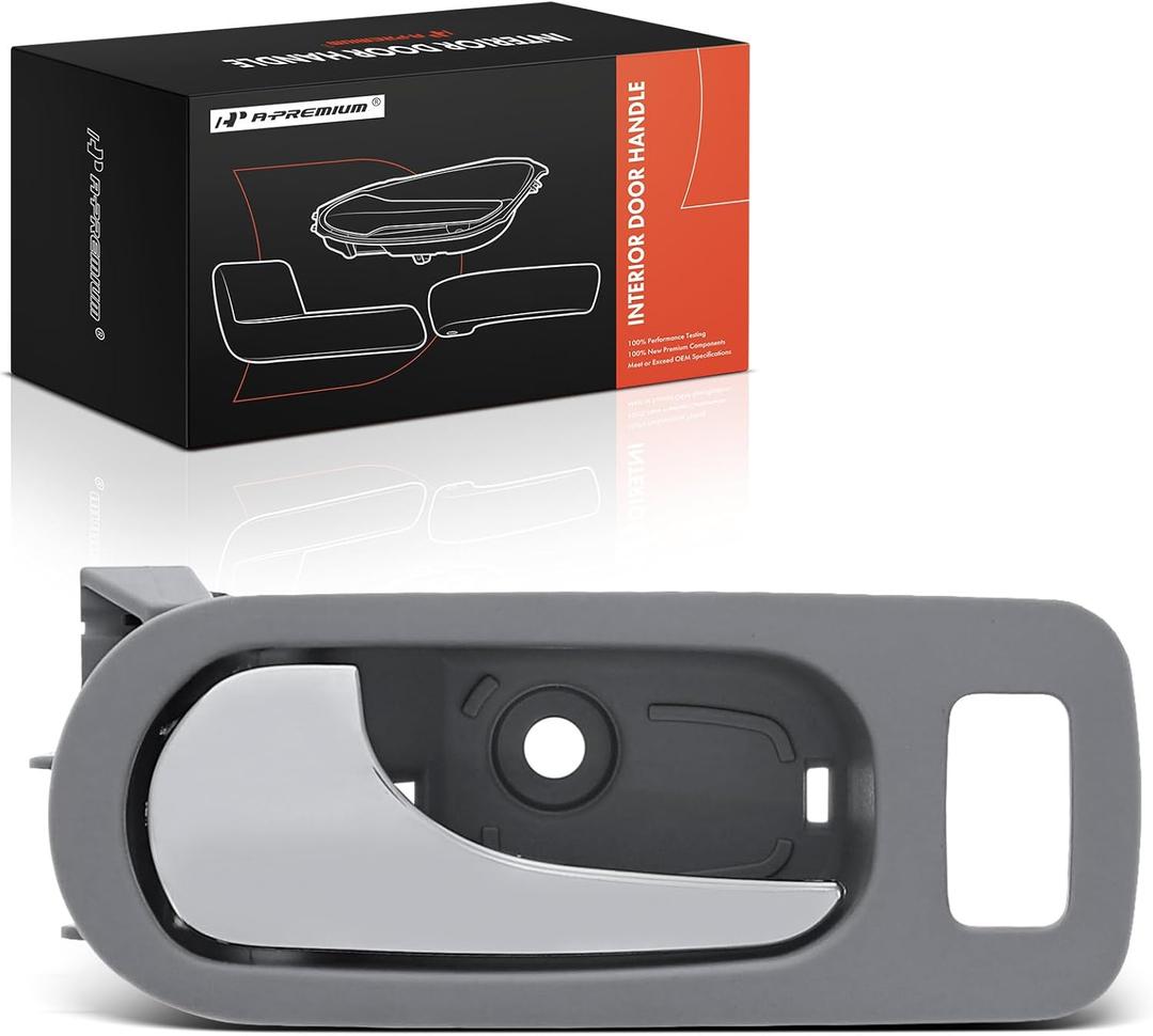 A-Premium Rear Left Driver Side Interior Door Handle Compatible with Buick Lacrosse, Allure, 2005 2006 2007 2008 2009, Gray Housing with Zinc Chrome Lever, Replace# 15779703