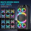 Bluetooth Speaker, 160W Peak Powerful Loud Stereo Sound Deep Bass Wireless Boombox Portable Large Party Speakers with Subwoofer TWS Pairing Dynamic LED Light for Outdoor Camping Backyard Events