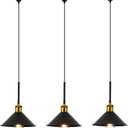 H Type Track Pendant Lighting Black Industrial Ceiling Track Hanging Light Fixtures Pendant, Compatible with H Type Track Lighting Rail, E26 Socket,3 Pack (Bulbs Not Included)