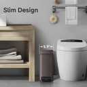 TIPGO Slim Bathroom Trash Can with Lid Soft Close, Step Pedal, 6 Liter / 1.6 Gallon Stainless Steel Trash Bin, Small Garbage Cans for Bedroom, Office, Kitchen (Brown)