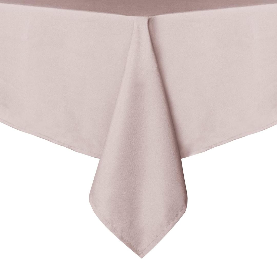 sancua Square Tablecloth - 54 x 54 Inch - Stain and Wrinkle Resistant Washable Polyester Table Cloth, Decorative Fabric Table Cover for Dining Tables, Buffet Parties and Camping, Blush