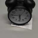 AKCISOT Loud Alarm Clock for Heavy Deep Sleepers, 4.5 Inches Analog Metal Twin Bell Clocks Battery Operated with Backlight for Bedroom Beside, Old Fashioned for Desk Home Decoration (Black White)