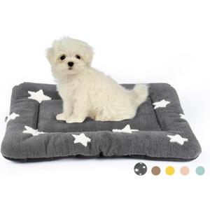 Mora Pets Dog Crate Pad Kennel Bed Crate Mat for Small Dogs Washable Cute Star Pet Bed for Dog Cage Ultra Soft Flat Puppy Cat Kitten Pillow Cushion for Sleeping Anti-Slip Grey 24 x 18