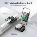 ummz for Magsafe Battery Pack 10000mAh,5-in-1 Magnetic Portable Charger with Wall Plug, Wireless Power Bank for Apple Watch,22.5W Fast Charging PowerBank for iPhone 17 Pro Max/16/15/14/13/12 Mini, Black