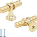 10 Pack Gold Cabinet Knobs Solid Gold Dresser Knobs Drawer Knobs