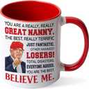 2 x Valentine Day Gift for Nanny, Nanny Gifts for Grandma, Best Nanny Present From Granddaughter, Grandson for Christmas, Birthday, Mothers Day, Funny Nanny Gifts Idea, Nanny Ceramic Mug 11Oz