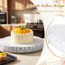 18 Inch White Cake Stand Set Metal Round Cupcake Dessert Stand with Cake Cutting, Flower Spatula Wedding Cupcake Pastry Display Candy Holder Display for Wedding Party Birthday Baby Shower