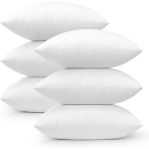 MIULEE 18x18 Throw Pillows Inserts 6 Pack, Decorative Pillows for Couch Bed