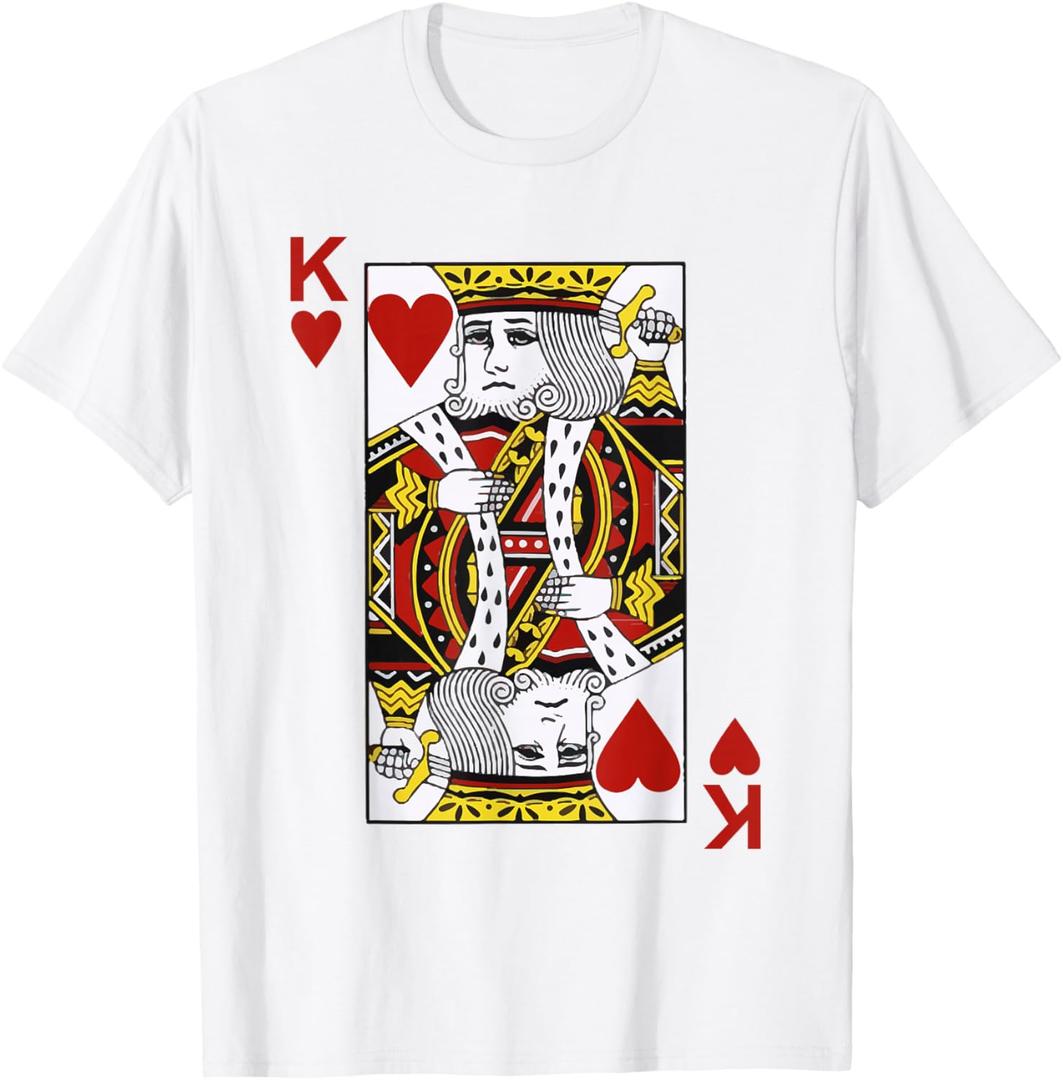 King of Hearts Blackjack Cards Poker 21 K T-Shirt, Small ladies