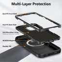 TUTUKII for iPhone 15 Pro Max Case Belt Clip Holster [Compatible with Magsafe] Military Grade [ Shockproof] [Dropproof] Heavy Duty Protection Kickstand Magnetic Phone Case 15 Pro Max 6.7" Dark Black