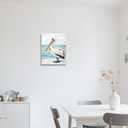 CCWORKERRY Pelican Picture Bathroom Wall Art Bathroom Coastal Pelican Canvas Prints Ocean Bird Painting Nautical Theme Lake House Decor Framed(Blue,16" x 20")