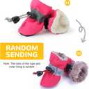Fecialy Dog Shoes for Winter Dogs Boots & Paw Protector Warm Snow Booties Small Medium Dogs Puppies with Reflective Strip Anti-Slip Rubber Sole, Pack of 4, Size7