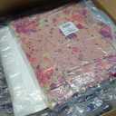 Creative Co-Op Cotton Velvet Printed Pillow with Floral Pattern, Chambray Back and Ruffle, Multicolor, Square