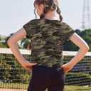 Zaclotre Girls Crop Tops Batwing Short Sleeve T Shirt Quick Dry Drop Shoulder Basic Tees Workout Athletic Shirts (Black, M)