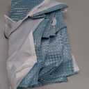 No Hook Shower Curtain and Liner Set,Cyan Hotel Waffle Shower Curtain with Liner 75" L x 72" W, Cyan