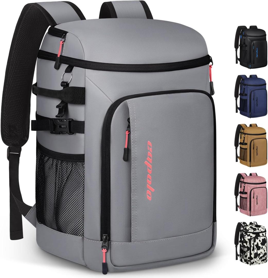 Capolo 36/45 Cans Cooler Backpack Insulated Waterproof for Women Men Lunch Backpack Coolers Leak Proof Soft Cooler Bags (Leather Gray) Capolo 36/45 Cans Cooler Backpack Insulated Waterproof for Women Men Lunch Backpack Coolers Leak Proof Soft Cooler Bags (Leather Gray)