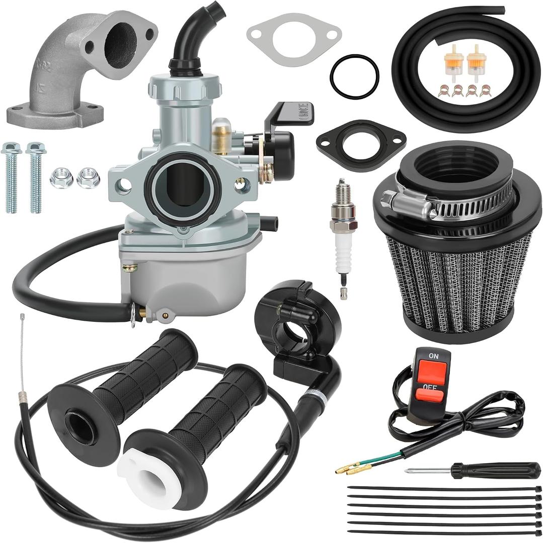 YOXUFA 22mm PZ22 Carburetor Carb with 7/8 Twist Throttle Cable Grip for 125cc 110cc Apollo RFZ Coolster SSR TaoTao CRF50 Xpro Pit Dirt Bike ATV Quad 4 Stroke Chinese Parts
