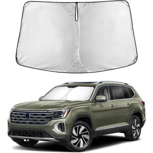 EcoNour Windshield Sunshade Compatible for Volkswagen VW Atlas 2018-2023 2024 2025 2026, Sun Visor for Front Windshield & Window Sun Shade Cover, UV Heat Blocker & Protector, Car Accessories