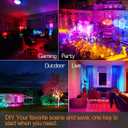LED Flood Light Outdoor 30W, 300W Equivalent 3000LM Smart RGB Landscape Lighting with APP Control, DIY Scenes -Timing - Warm White 2700K -Color Changing Uplight, IP66, US Plug, No Remote MELPO(4 Pack)